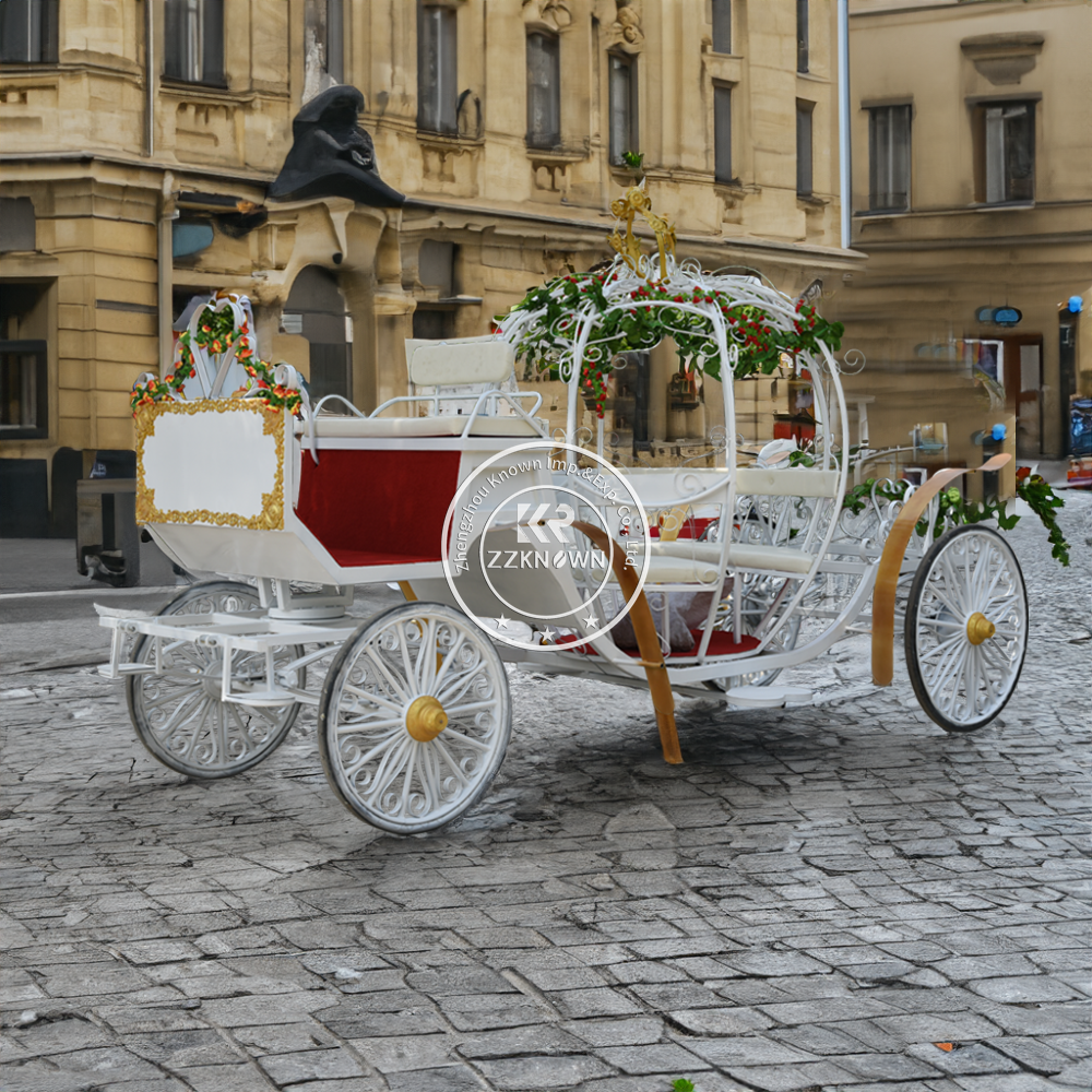 Wonderful Wedding Pumpkin Horse Carriage Electric Horseless Carriage With LED Lamps