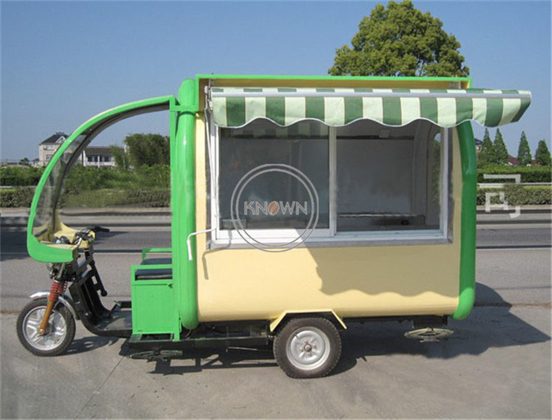 2024 Outdoor Mobile Kitchen Food Kiosk Summer Ice Cream Tricycle Burger Food Truck Cart for Sale