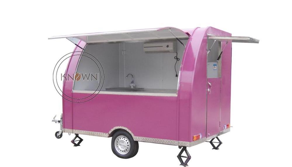 2024 Stainless Steel Mobile Fast Food Kiosk Customized Hot Dog Van for Sale Catering Breakfast Cart with CE