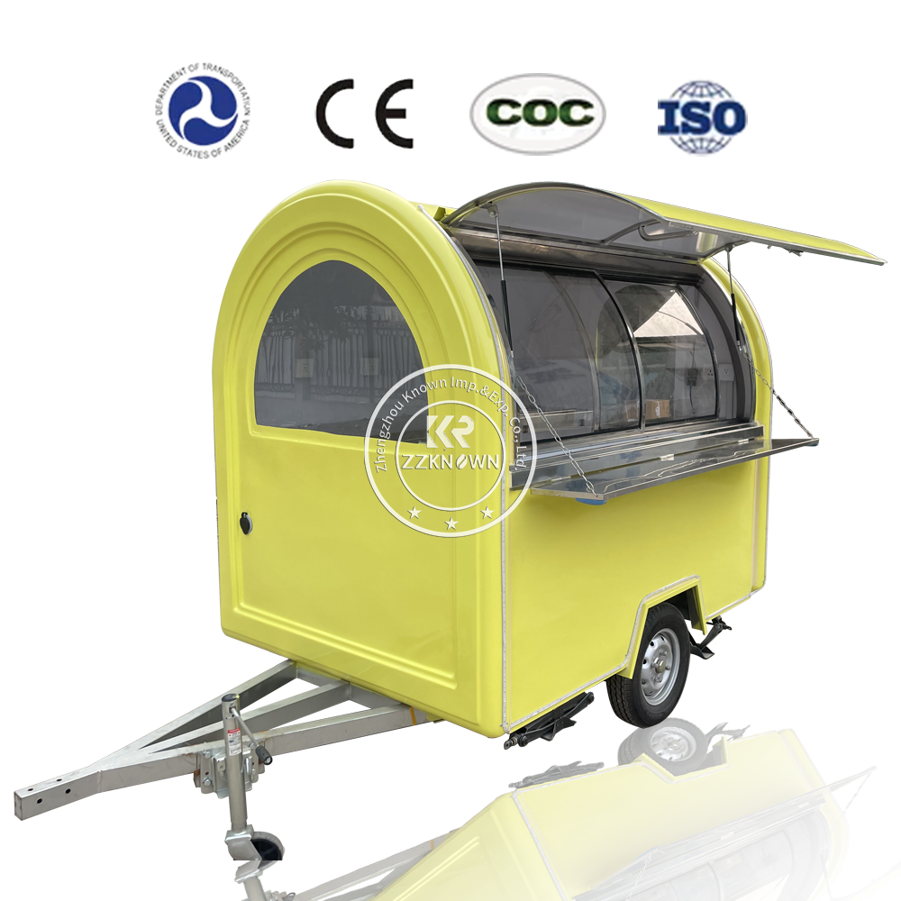 Hot Sale Food Trailer Ice Cream Coffee Food Vending Trailer For Sale Hot Dog Truck Cart With Porch Cart Mobile Food Truck