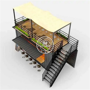 Modern Luxury Modular Prefabricated Steel House Converted Into Shipping 40ft Container Restaurant