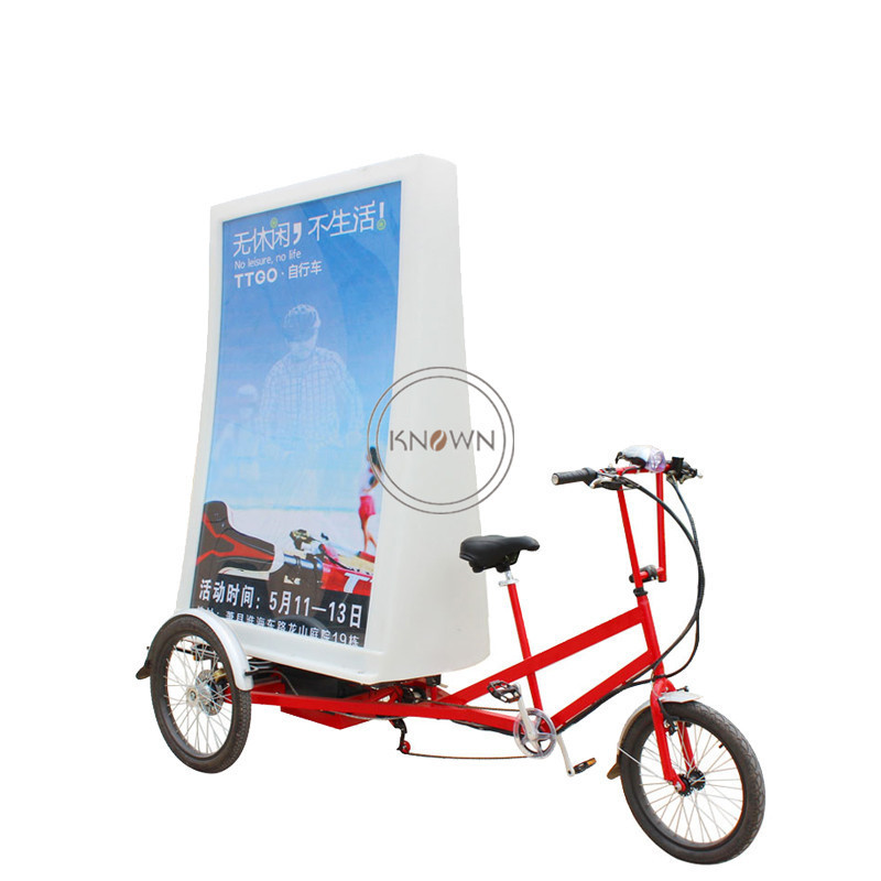 2024 Customize Advertising Design Boards Cheap Electric Bicycle Frame Advertising Display Bike Adult Tricycle