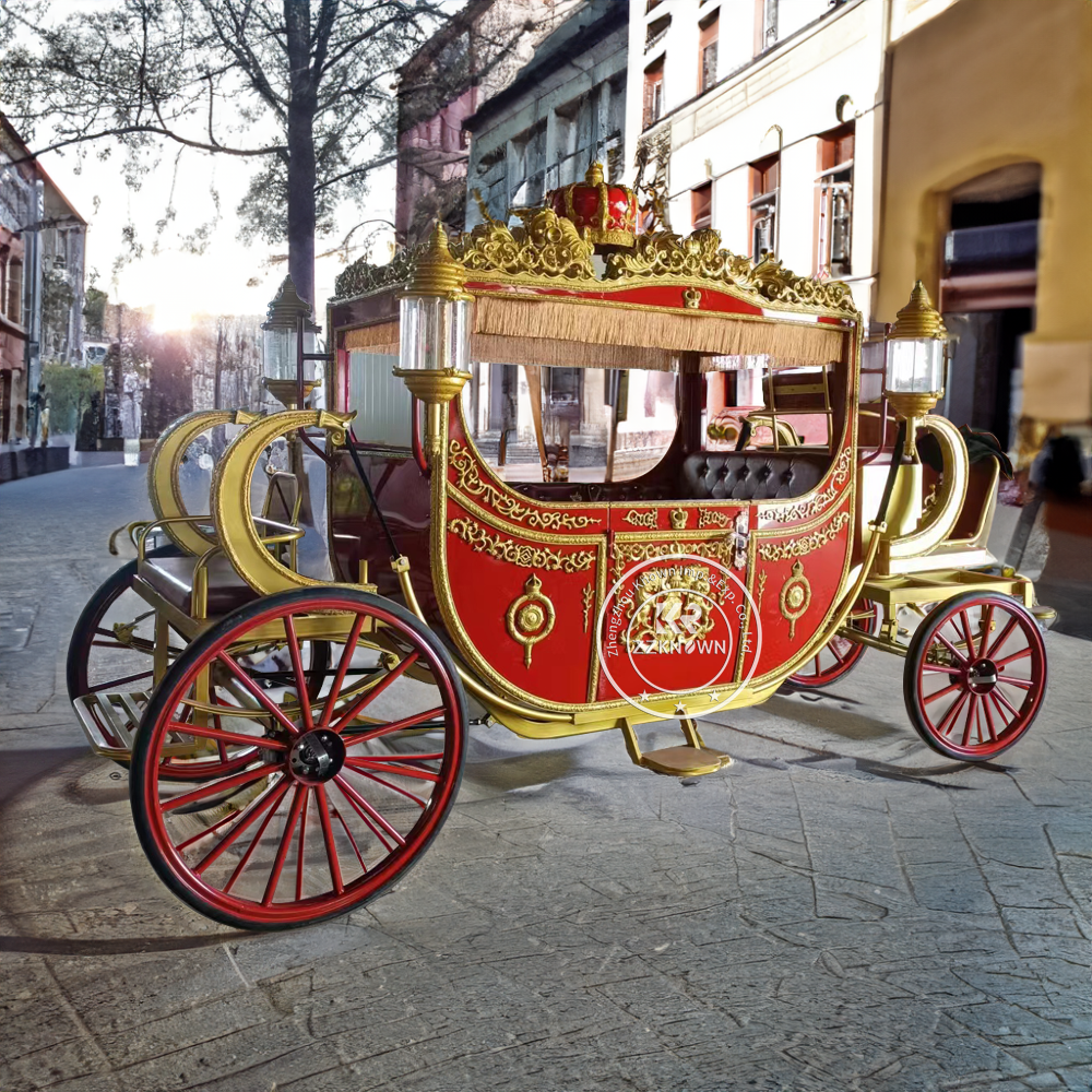 Special Transportation Tourist Sightseeing Horse Carriage Cinderella Luxury Four Wheels Royal Horse Carriage Wagon