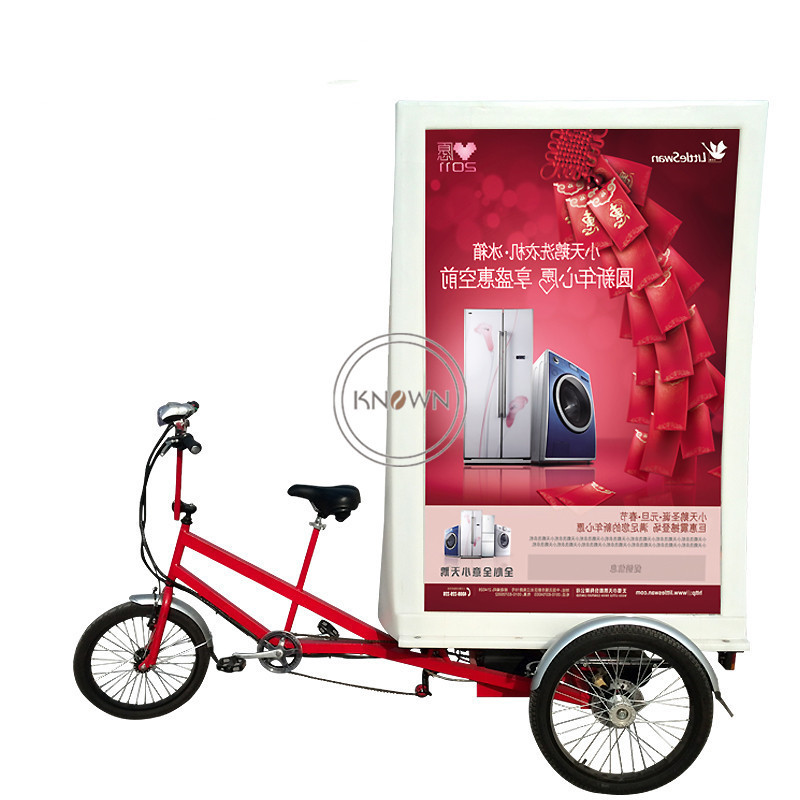 2024 Customize Advertising Design Boards Cheap Electric Bicycle Frame Advertising Display Bike Adult Tricycle