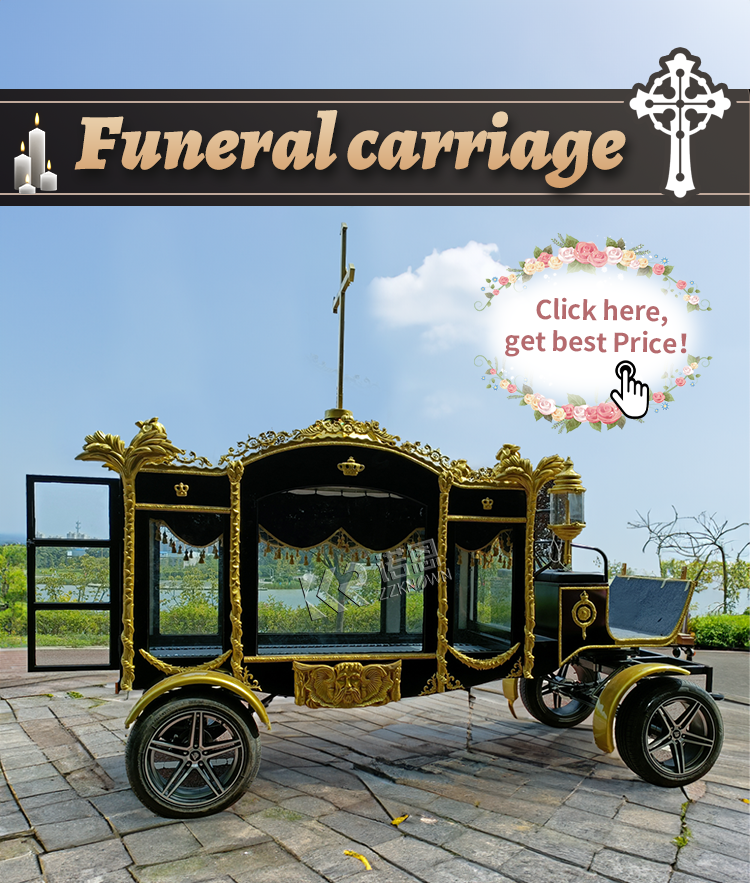 High Quality Chariot Horse Drawn Hearse Funeral Buggy Electric Horse Hearse Manufacturer White Horse Drawn Hearse