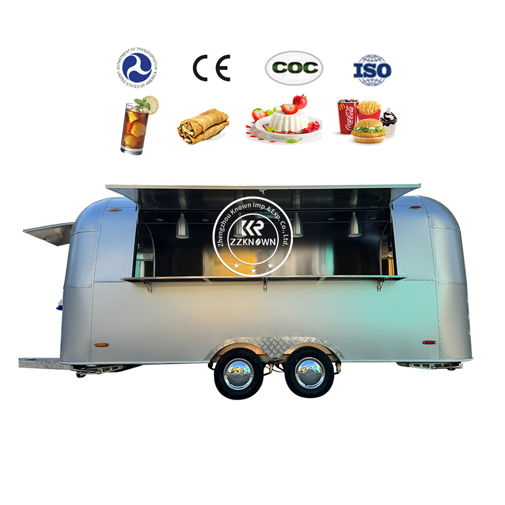 2024 New custom mobile food truck with full kitchen commercial mobile bar food trailer fast food caravan