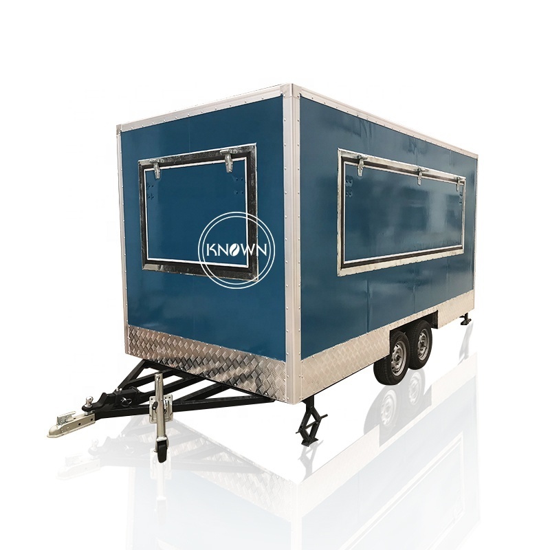 2024 CE approved square fast snack food trailer street Mini Food cart mobile chicken truck