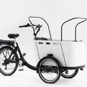 OEM New Style 250W Front Loading Dutch Cargo Bicycle 3 Wheel Family Use Cargo Bike Electric Ice Cream Tricycle for Whole Sale