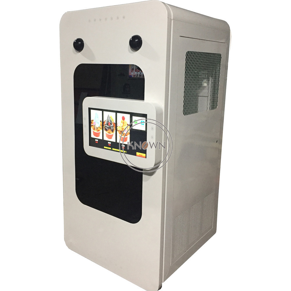 Commercial Ice Cream Vending Machine Self Service Automatic Frozen Yogurt Soft Serve Cream Making Machine