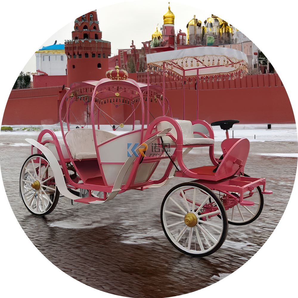 Customize Beautiful Pumpkin Princess Royal Horse Buggy Pumpkin Horse Cart 4 Wheels Electric Cinderella Horse Carriages