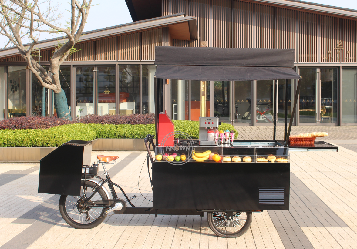 OEM Electric Coffee Tricycle Kiosk Outdoor Mobile Food Vending Cart Catering Bike with CE ISO Certification