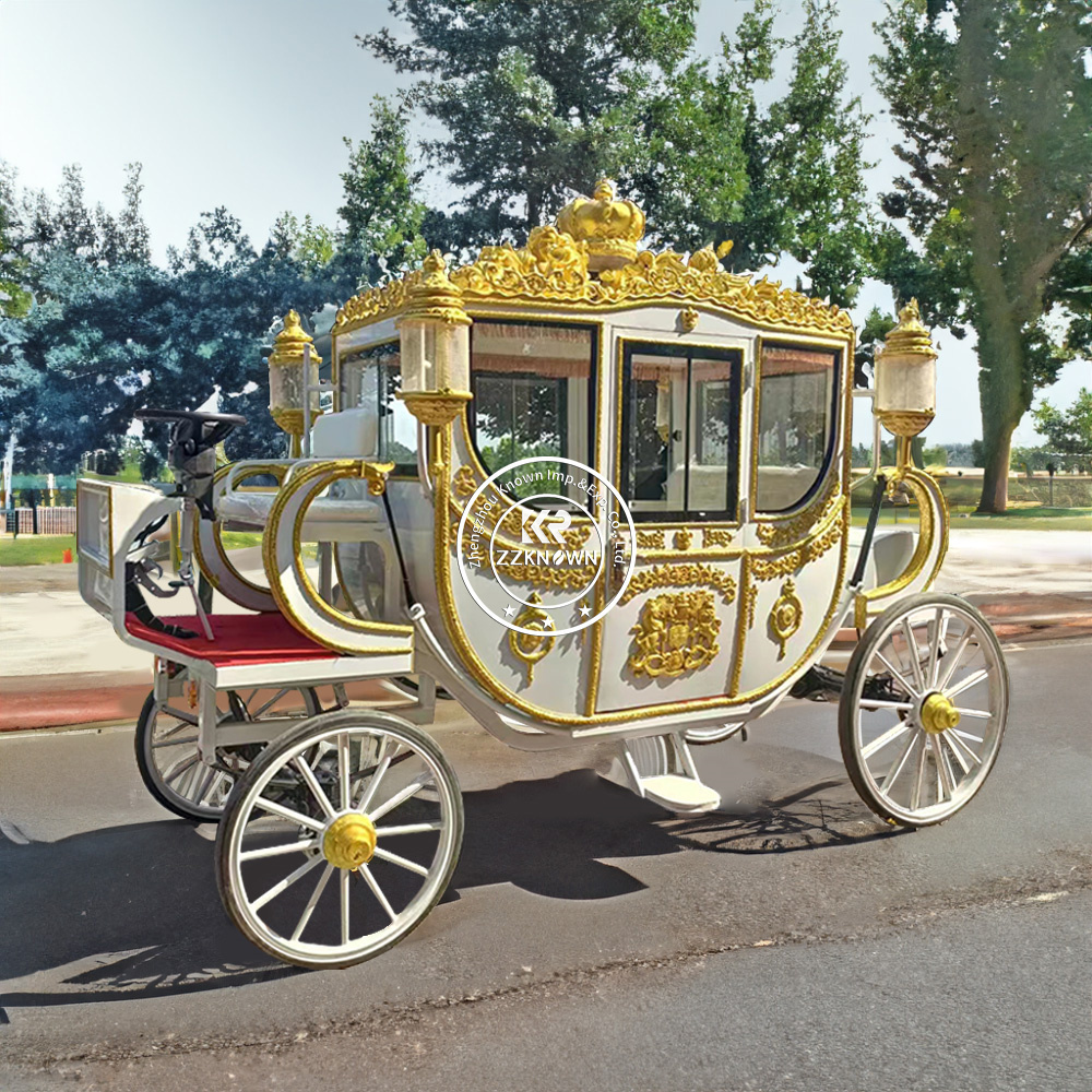 Romantic And Classic Wedding Pumpkin Horse Carriage Cart For Sale Pink Luxurious Royal Carriage Manufacturers