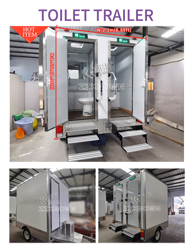 Portable Toilet Trailer Hot Sale Various Colors Available Restroom Trailer Mobile Portable Bathroom Shower Trailer for Sale