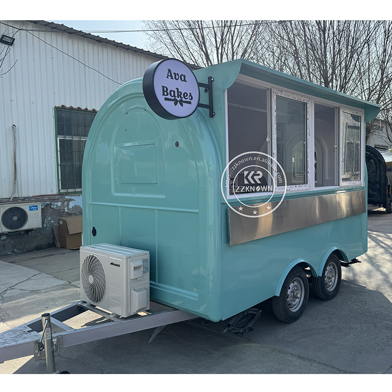 FR-300W Green Dome Food Truck With Light Sign Custom Food Trailer Mobile Coffee Car Stall Water Bar Milk Tea Shop