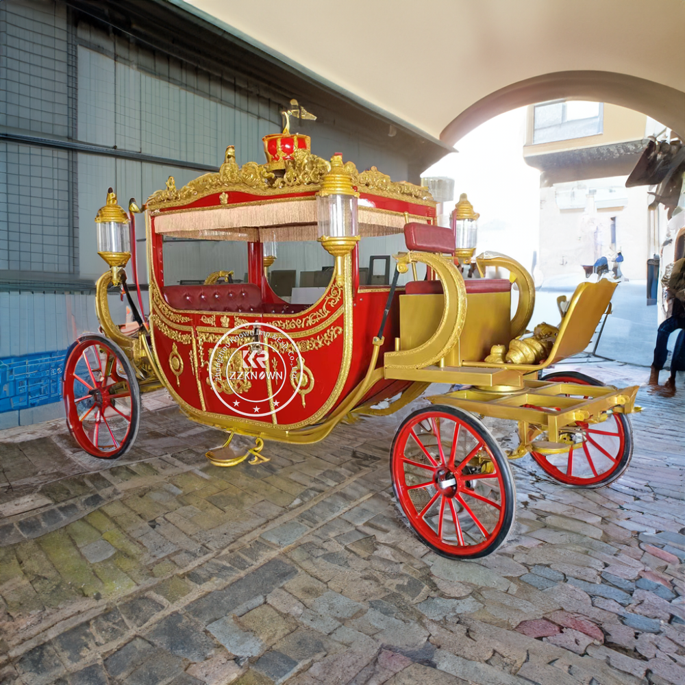 OEM Hot Sale Latest Design Pumpkin Wedding Carriage Electric Horse Carriage Pink Royal Carriage Manufacturers