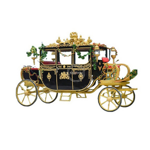 2024 High Quality Cinderella Horse Drawn Carriage Electric Double-row Princess Wedding Horse Car Price for Sale