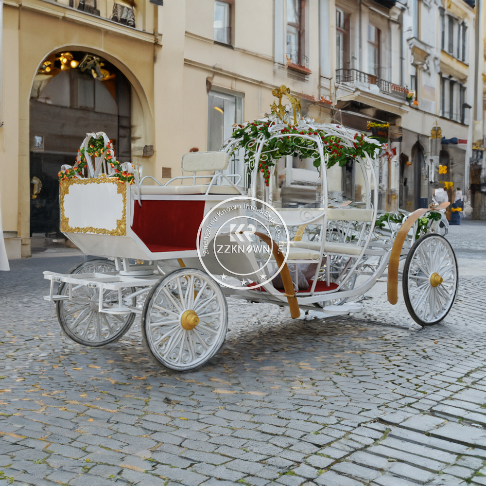 Wonderful Wedding Pumpkin Horse Carriage Electric Horseless Carriage With LED Lamps