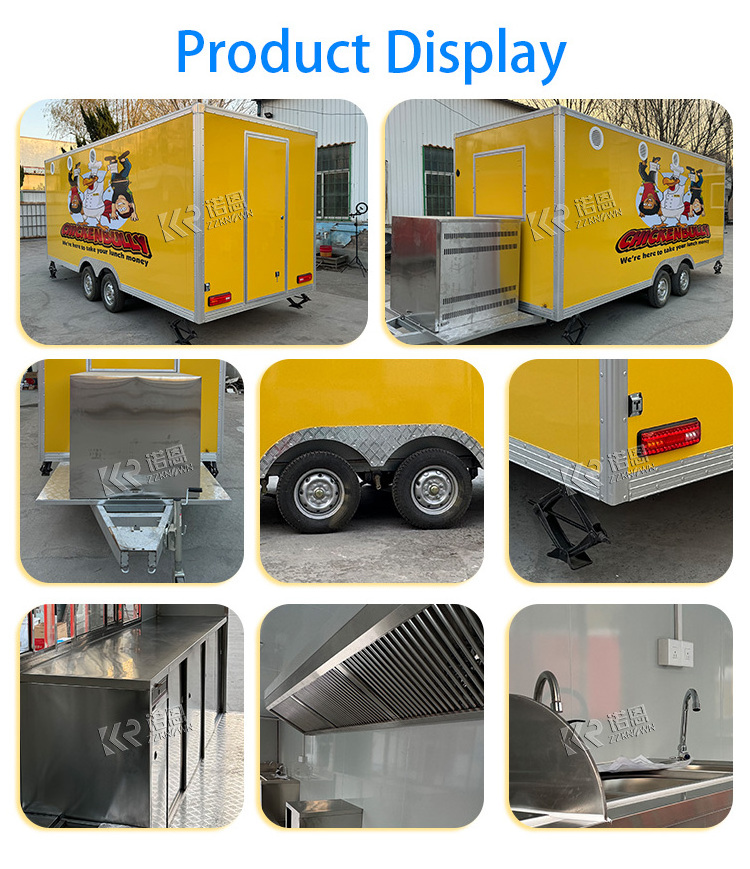 OEM Mobile Coffee Cart Food Trailer Fully Equipped Customized Street Van Kiosk Food Truck with CE DOT Certification