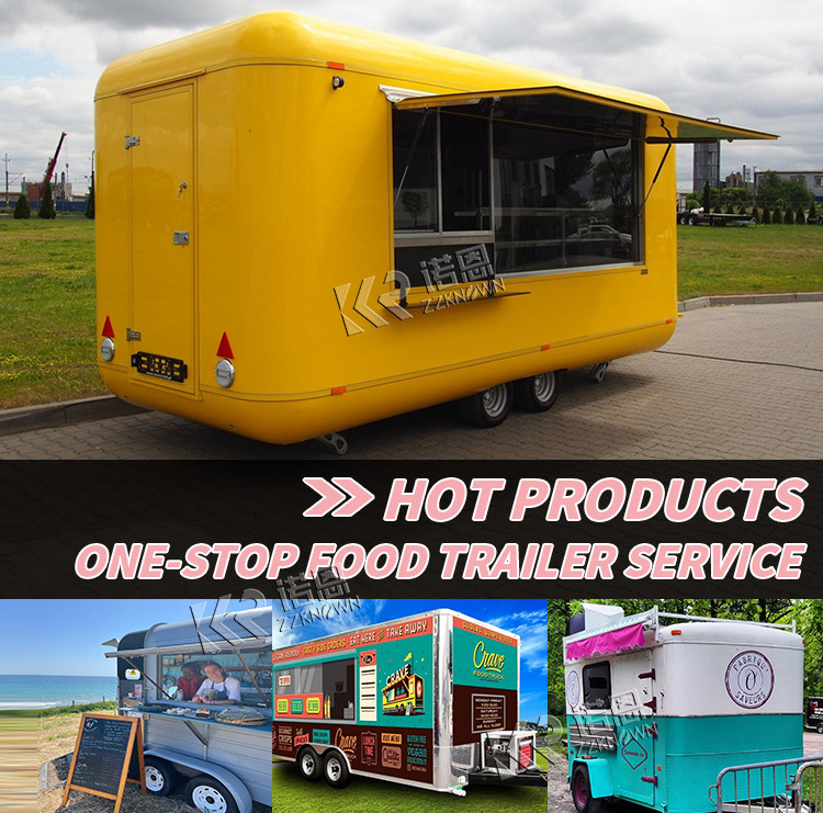 Multifunctional Commercial Big Street Kitchen Mobile Food Truck Chips Fast Food Trailer Pastry Popcorn Crepes Food Kiosk Cart