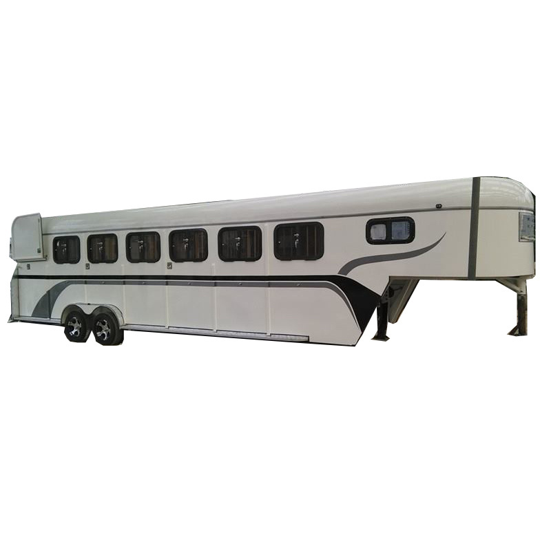 2024 ADR Standard Luxury Horse Gooseneck Trailer with Living Quarters for 4 Horses Customized Horse Cart