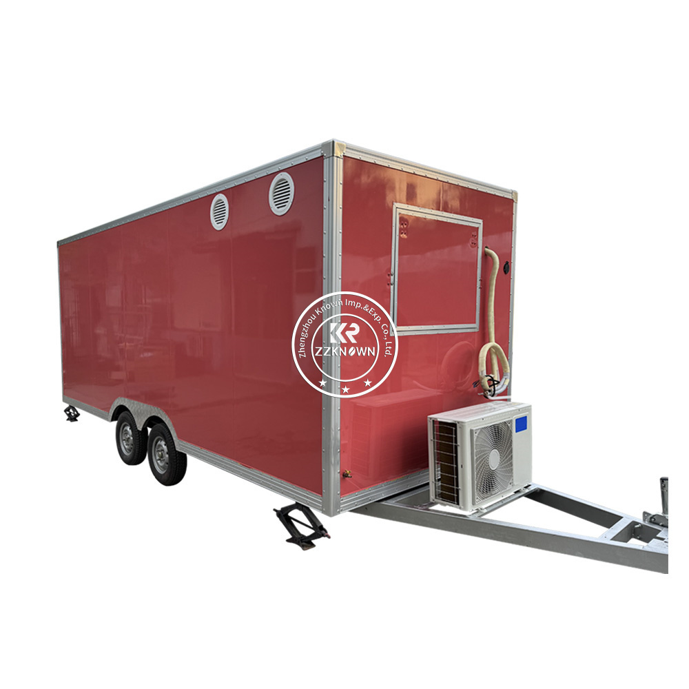 2024 Mobile Remorque Food Truck for Sale in Dubai Stainless Steel Fast Food Trailer with CE Certificate