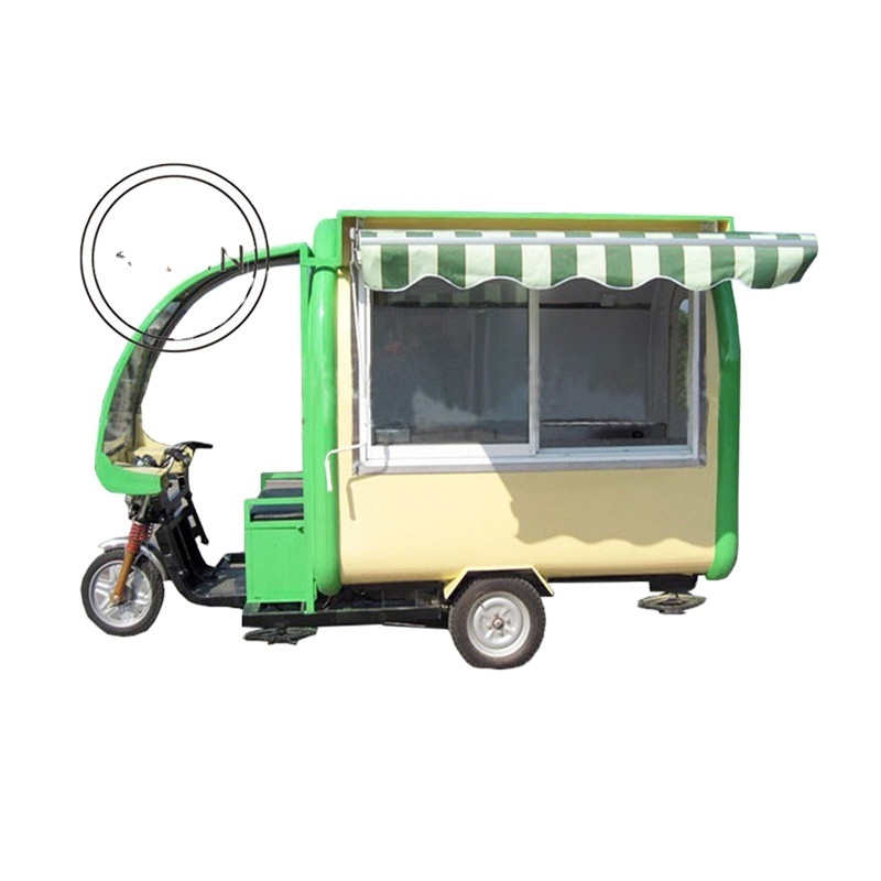 2024 Outdoor Mobile Kitchen Food Kiosk Summer Ice Cream Tricycle Burger Food Truck Cart for Sale