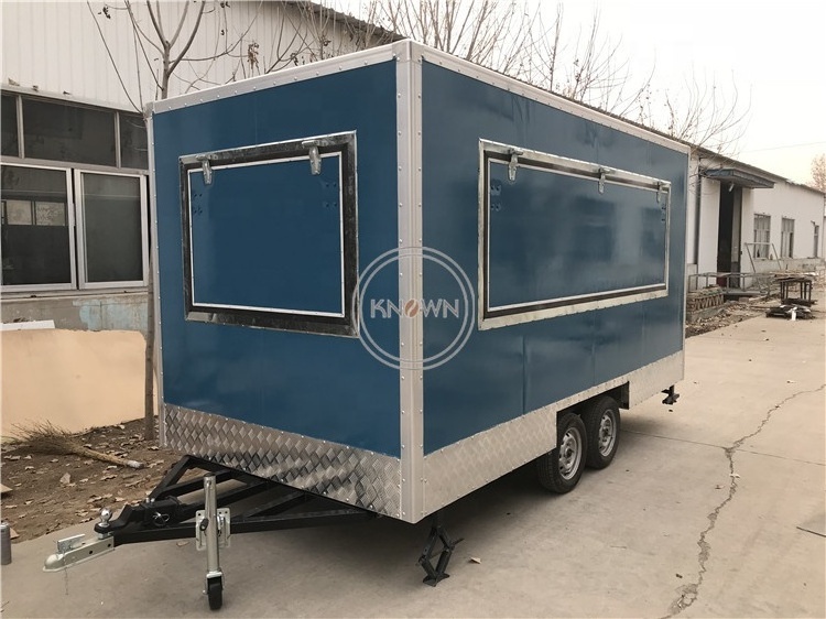 2024 CE approved square fast snack food trailer street Mini Food cart mobile chicken truck