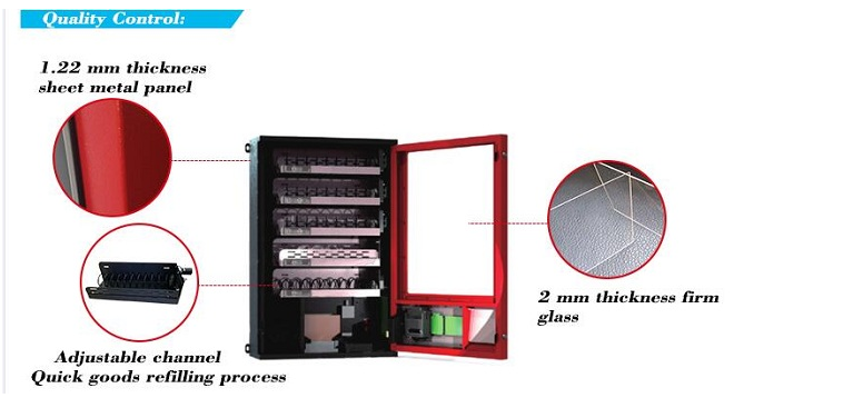 OEM Tabletop Snack Vending Machine with Coin and Bill Payment Candy Dispenser Drink Vending Equipment