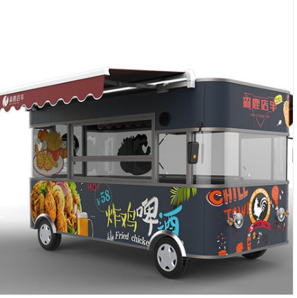 2024 Fast Electric Food Truck Stainless Steel Dining Car for Sale Europe Hot Dog Food Vending Cart with CE Certification