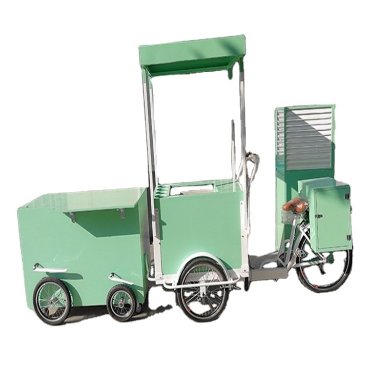 2024 Commercial Electric Cotton Candy Vending Bike 3 Wheel Street Reverse Trike Food Snack Catering Tricycle