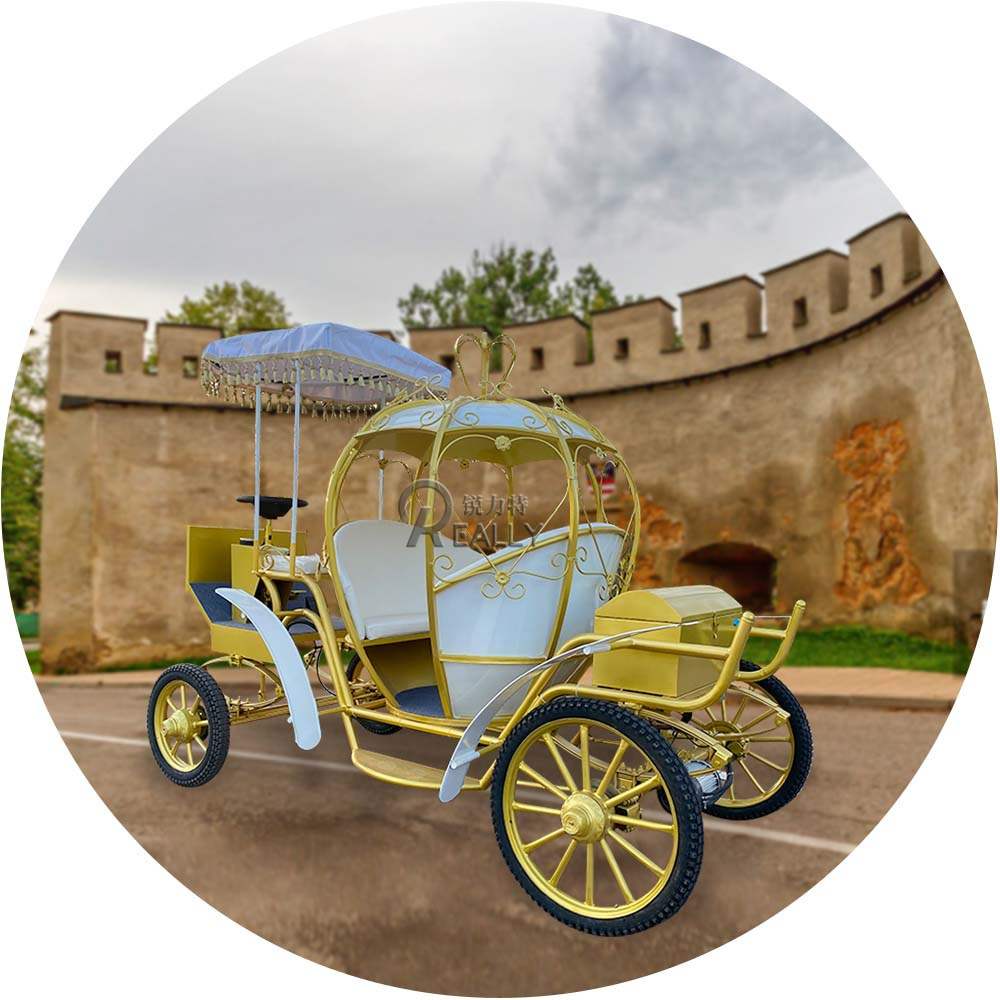 High Quality Horse Carriage Pumpkin Carriage 4 Wheels Electric Princess Cinderella Wedding Horse Carriages For Sale