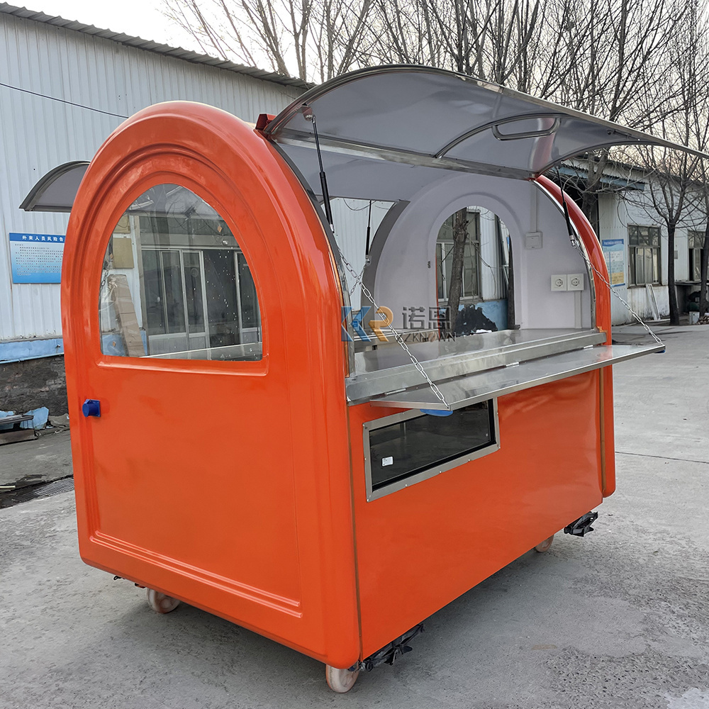 CE Approved Food Kiosk Vant Hot Dog Food Truck Vans Mobile Churros Carts Movable Fast Catering Cart