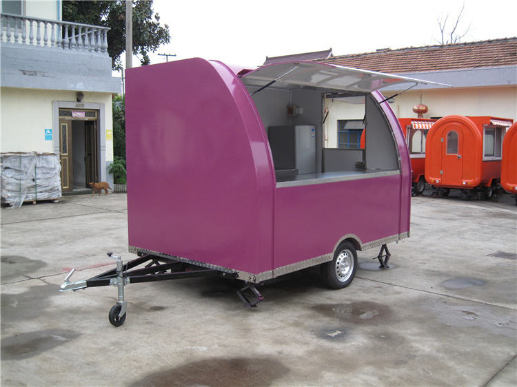 2024 Stainless Steel Mobile Fast Food Kiosk Customized Hot Dog Van for Sale Catering Breakfast Cart with CE