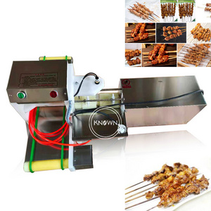 Automatic Meat Chicken Kebab Skewer Making Machine BBQ Lamb Beef Wear Skewer Machine for Sale