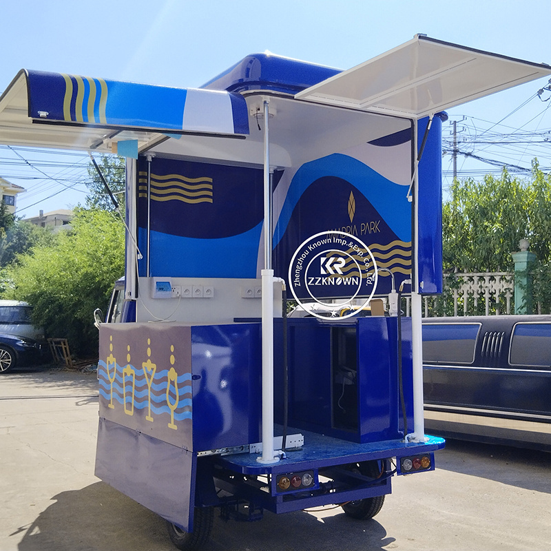 Customized Coffee Food Trike Ape Ice Cream Electric Food Truck 3 wheeler Snack Electric Food Truck Tricycle For Sale