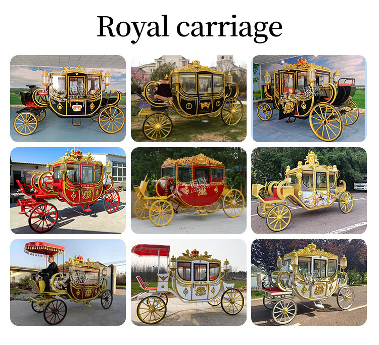 OEM Electric Princess Royal Horse and Carriage Girls Wedding luxurious royal carriage for sale horse drawn carriages