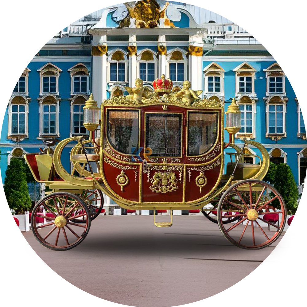 OEM European Royal Family Horse Carriage Electric Cinderella Children Garden Horse Cart Mini Princess Carriage For Sale