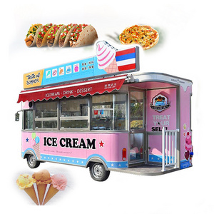 Support Customization Mobile Electric Hot Dog Truck Street Food Trailer Europe Standard Ice Cream Cart with CE DOT