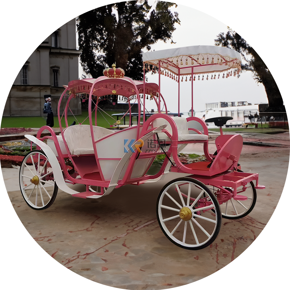 Customize Beautiful Pumpkin Princess Royal Horse Buggy Pumpkin Horse Cart 4 Wheels Electric Cinderella Horse Carriages