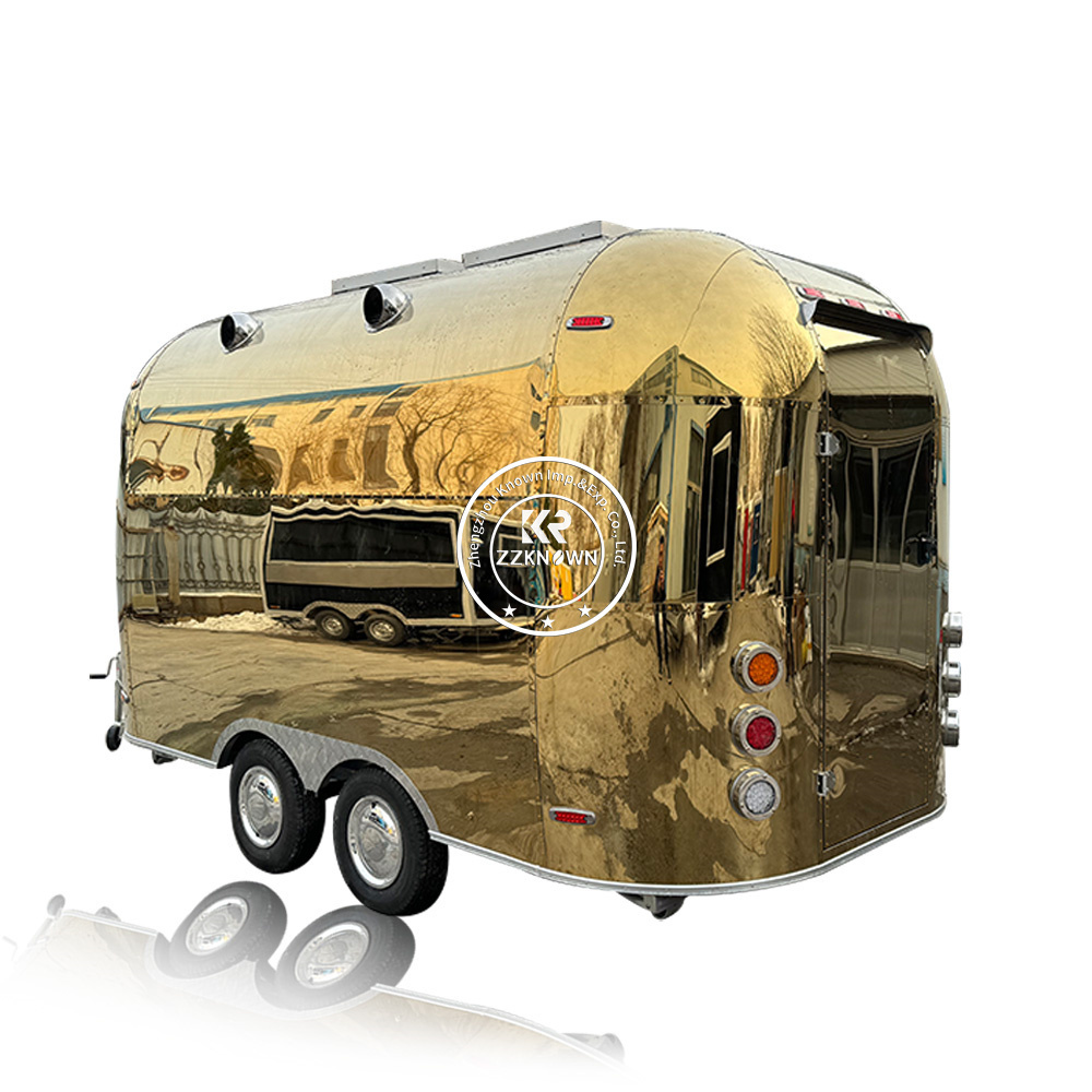 ZZKNOWN Airstream USA Standard Mobile Food Truck Dining Car Food Trailer For Europe Vendors Hot Dog Food Trailer