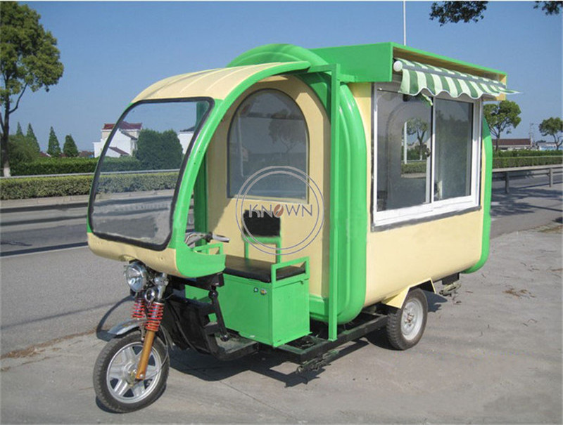 2024 Outdoor Mobile Kitchen Food Kiosk Summer Ice Cream Tricycle Burger Food Truck Cart for Sale