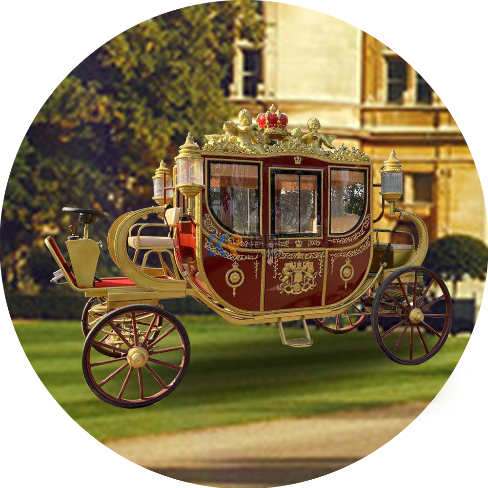 OEM European Royal Family Horse Carriage Electric Cinderella Children Garden Horse Cart Mini Princess Carriage For Sale