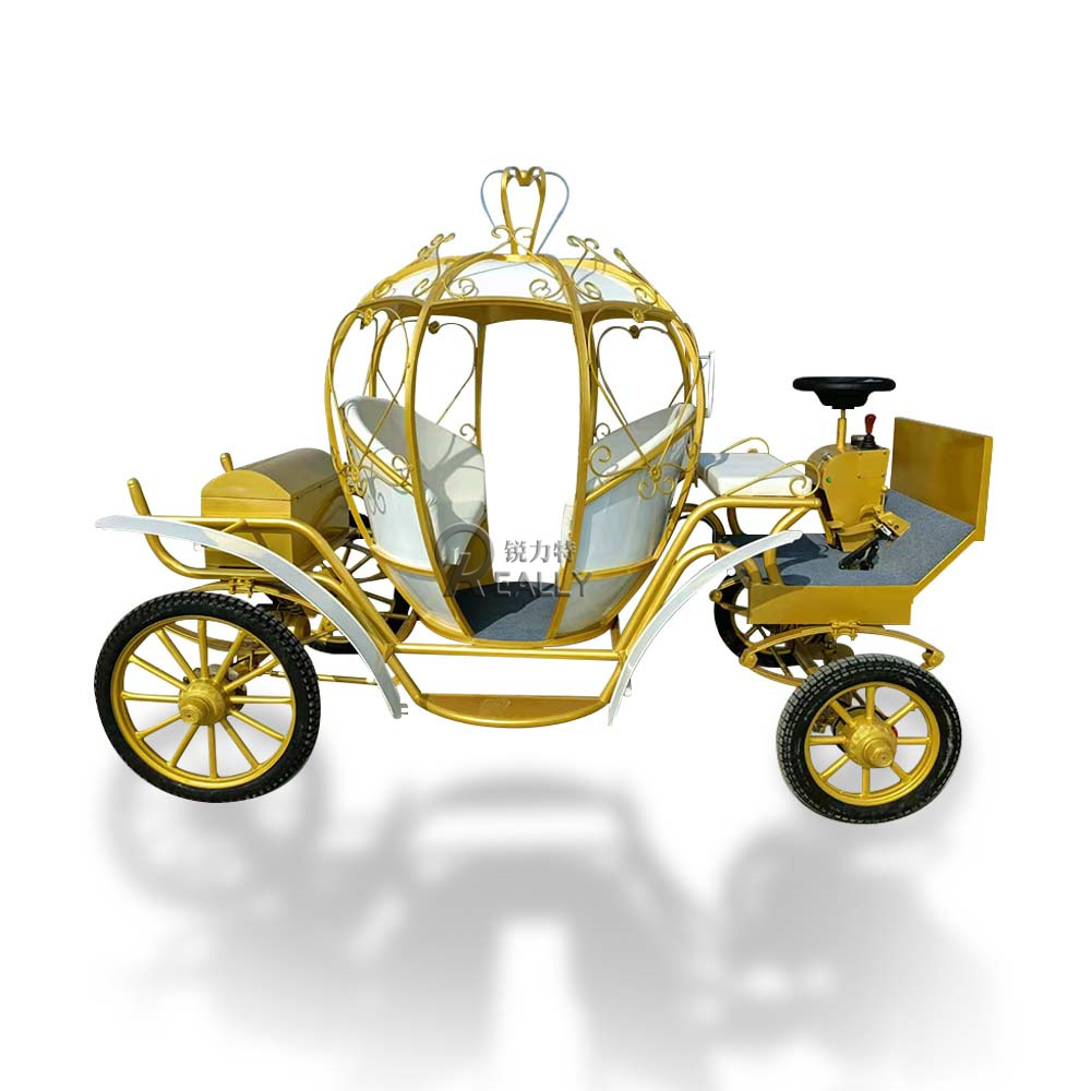 High Quality Horse Carriage Pumpkin Carriage 4 Wheels Electric Princess Cinderella Wedding Horse Carriages For Sale