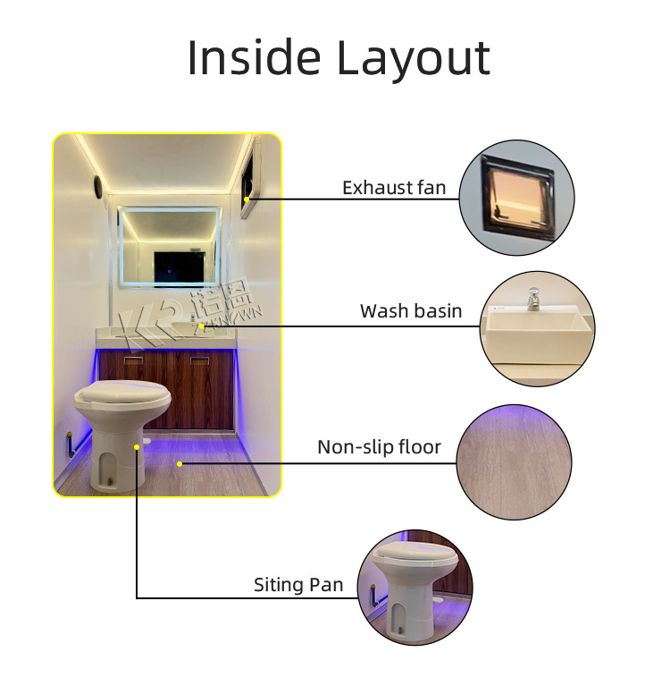 Premium Customizable Mobile Toilets Outdoor Portable Toilet and Shower Trailers for Sale