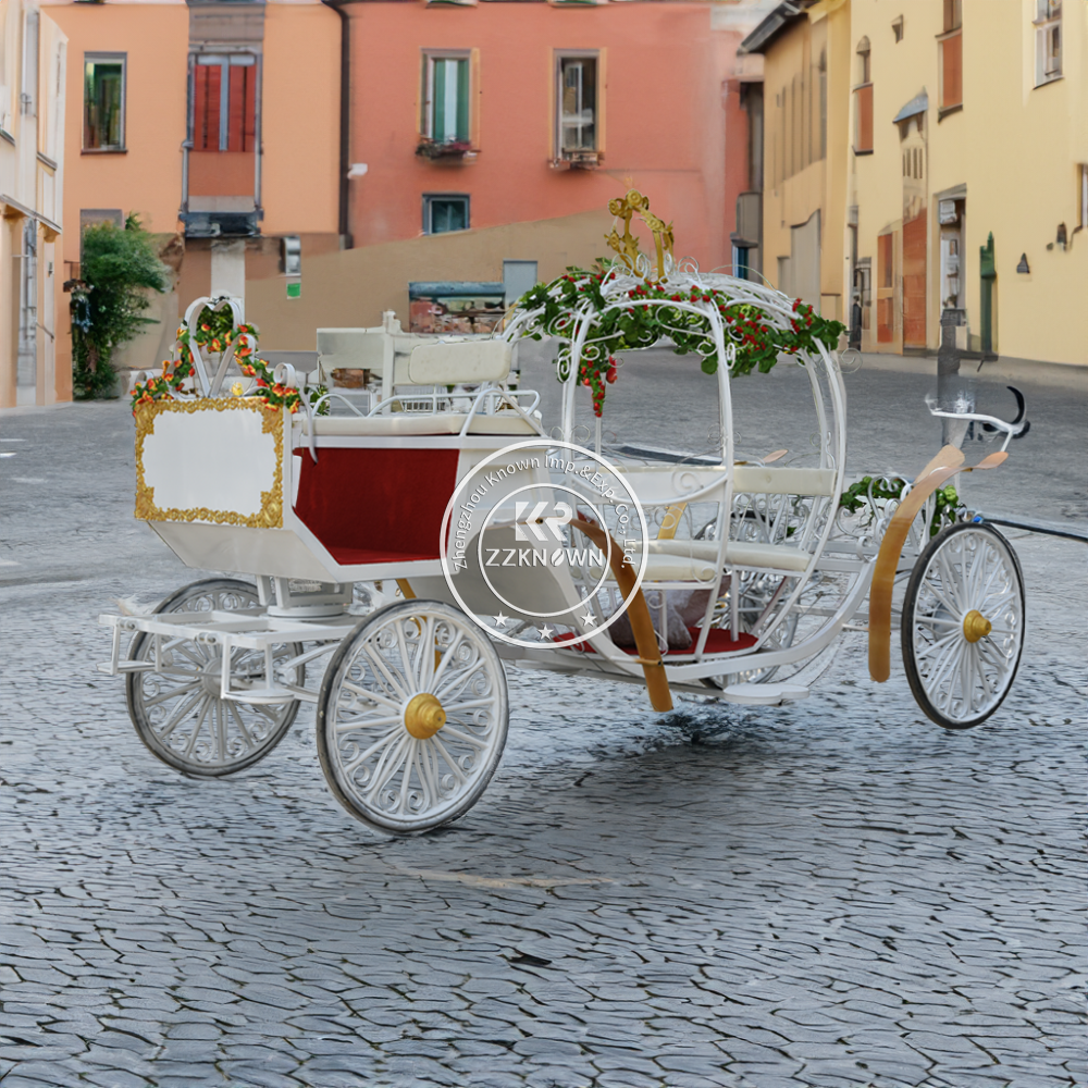 Wonderful Wedding Pumpkin Horse Carriage Electric Horseless Carriage With LED Lamps