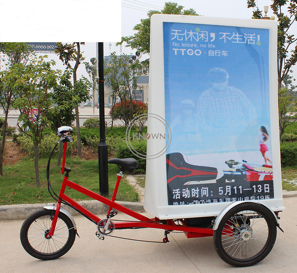 Multi-functional LED Lights Promotional Advertising Bicycle Latest Design Advertising Tricycle Billboard