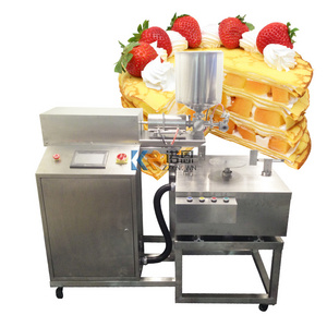 Customized Automatic Birthday Cake Cream Coating Machine Practical Cake Bread Icing Spreading Dressing Making Machine Supply