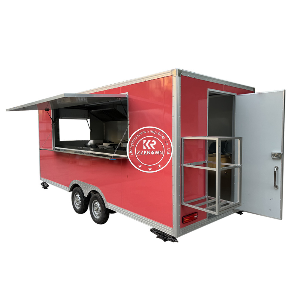 2024 Mobile Remorque Food Truck for Sale in Dubai Stainless Steel Fast Food Trailer with CE Certificate