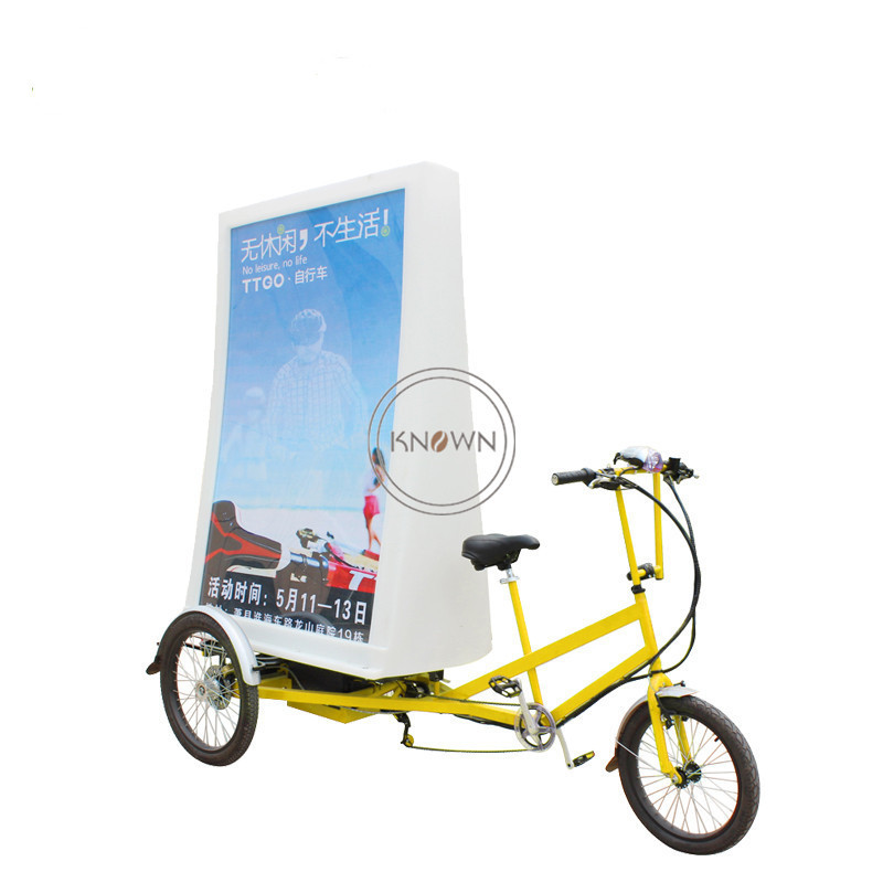 2024 Customize Advertising Design Boards Cheap Electric Bicycle Frame Advertising Display Bike Adult Tricycle