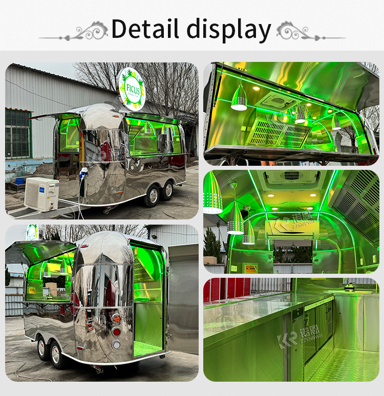 CE DOT Concession Catering Fast Food Truck Mobile Bar Fully Equipped Coffee Ice Cream Cart Van Mobile Food Trailer